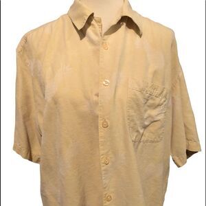 Havana Club silk button down Hawaiian shirt